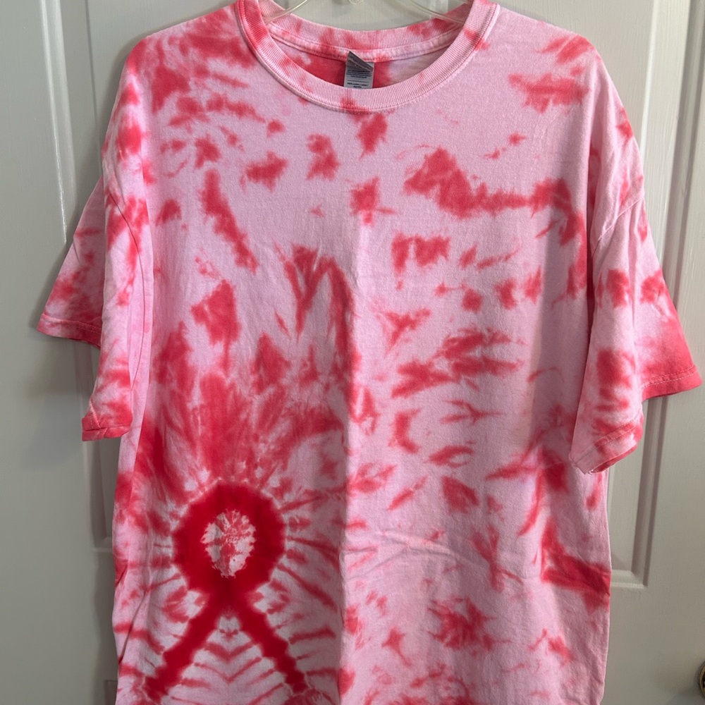 Gildan Pink Breast Cancer Tie-Dye Shirt